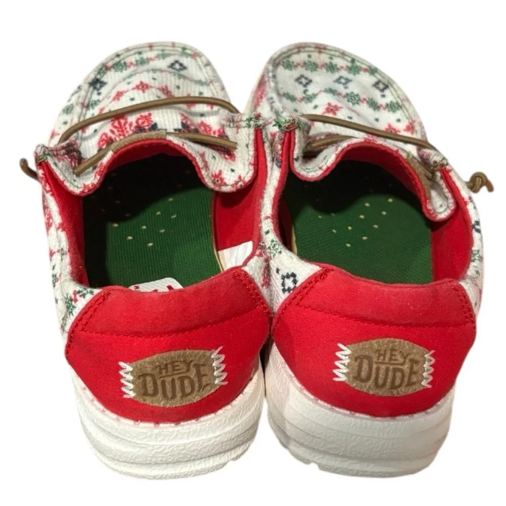 Hey Dude Wend T Ugly Christmas Sweater Slip On Shoes Size 10